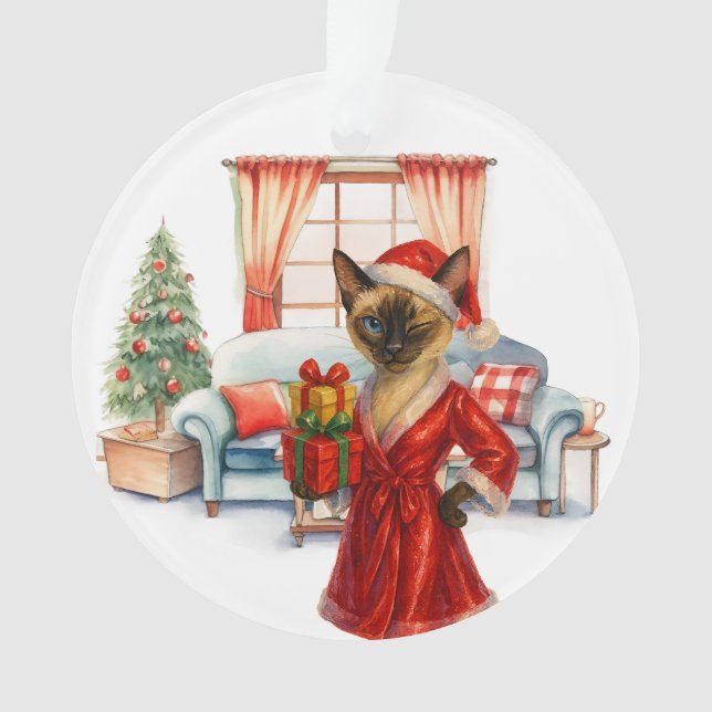 Ornamento O gato está boxeando no Natal (Frente)