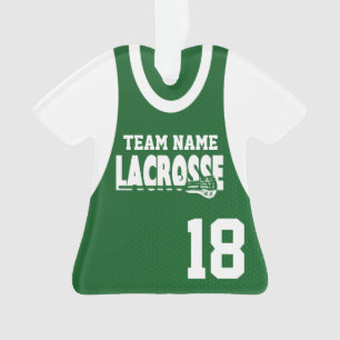 Ornamento O Lacrosse ostenta o verde do jérsei com número