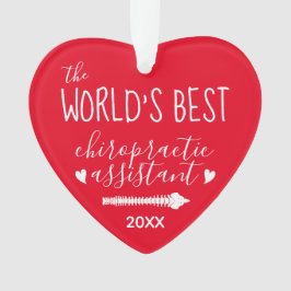 Ornamento O Melhor Coração Assistente de Chiroprática do Mun