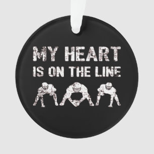 Ornamento O Meu Coração Está Na Linha - Futebol Lineman I