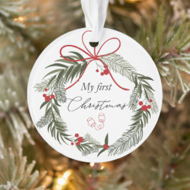 Ornamento O meu primeiro Natal com a coroa de Natal