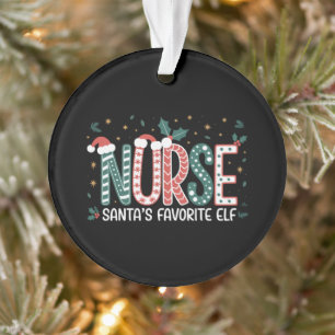 Ornamento O Natal do Elfo Favorito da Enfermeira Santa Inspi
