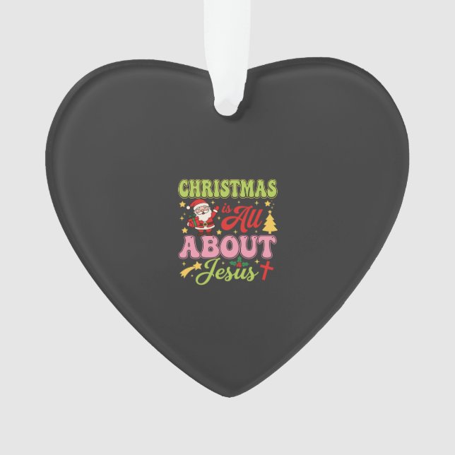 Ornamento O Natal é Tudo Sobre Jesus Retro (Frente)