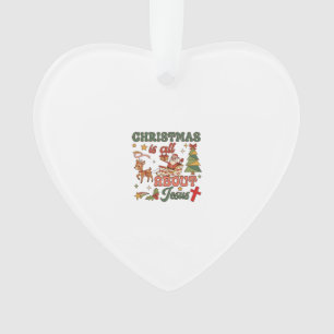 Ornamento O Natal é tudo sobre Jesus, trenó do Papai Noel, R