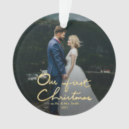 Ornamento O nosso primeiro Natal, Natal, Natal com Letra Chi