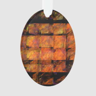 Ornamento O Oval Acrílico Abstrato de Wall Art