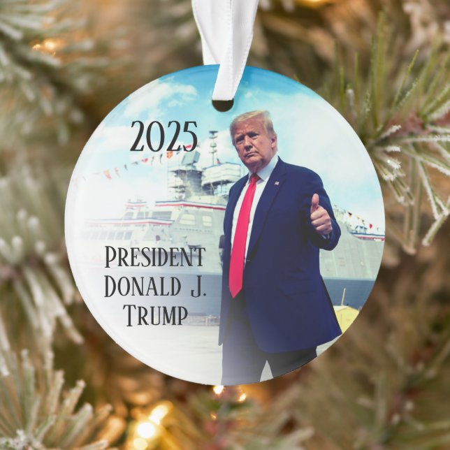 Ornamento O Presidente Donald Trump 2023 Dói O Navio Naval (Árvore)