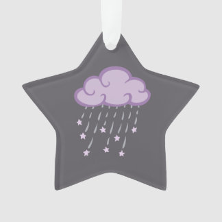 Ornamento O roxo ondula a nuvem de chuva com estrelas de