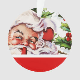 Ornamento O vintage do visco do azevinho do papai noel