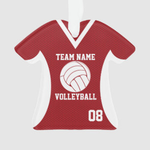 Ornamento O voleibol ostenta o vermelho do jérsei com foto