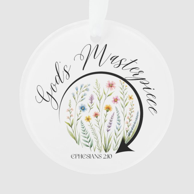 Ornamento Obra-prima de Deus Efésios 2:10 Versículo da Bíbli (Frente)