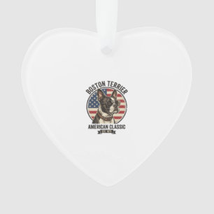 Ornamento Óculos de sol com bandeira americana do cão clássi