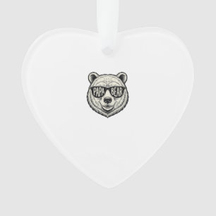 Ornamento Óculos de sol do Papai Urso Cabeça de Urso Design 