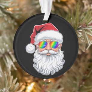 Ornamento Óculos de Sol Gay Rosto de Papai Noel Natal Xmas L