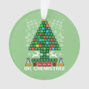 Ornamento Oh Chemistree Christmas Chemistry Periódico