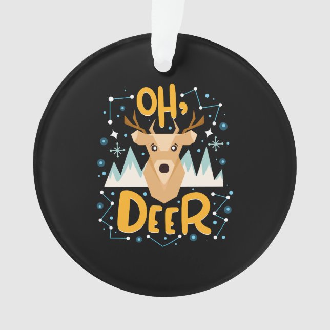 Ornamento Oh Deer Christmas Pun (Frente)
