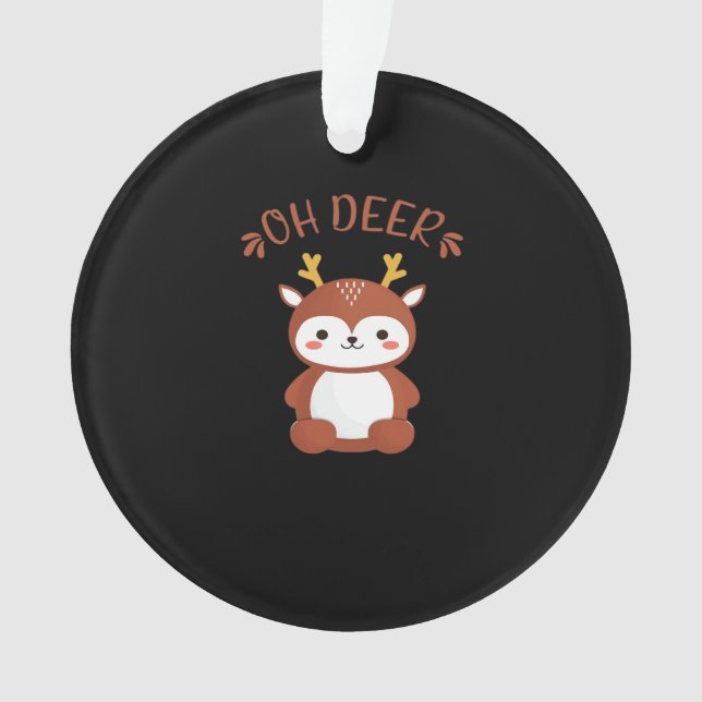 Ornamento Oh Deer Kawaii Deer Playful Art Style (Frente)