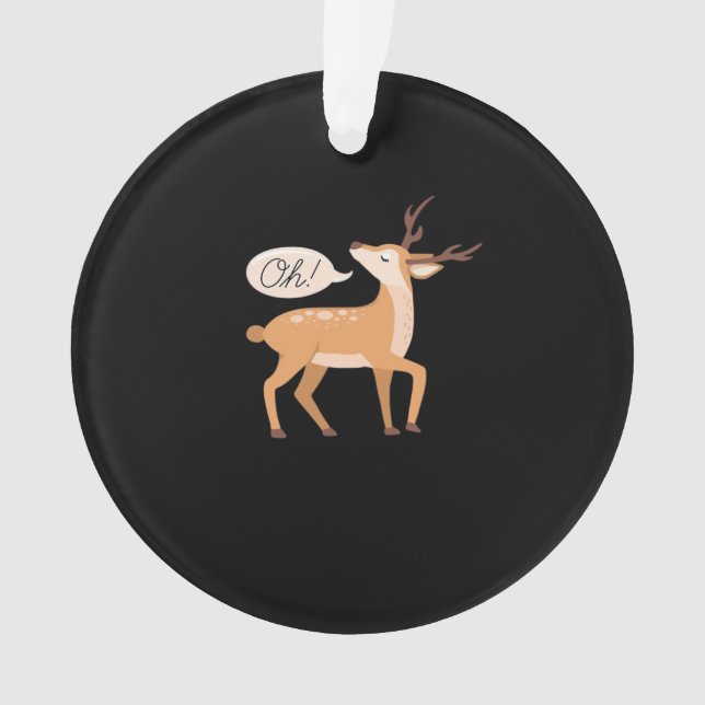 Ornamento Oh Deer Minimal Clean Aesthetic Acrylic Ornament (Frente)