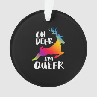 Ornamento Oh Deer Queer Pride Minimal ArtistAcrylic Ornament