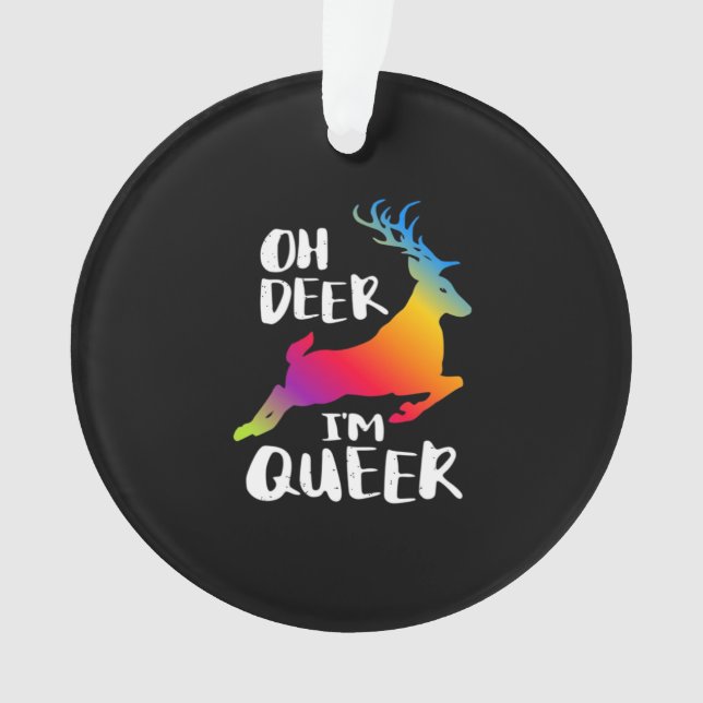 Ornamento Oh Deer Queer Pride Minimal ArtistAcrylic Ornament (Frente)