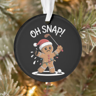 Ornamento Oh Snap Homem de Neve de Golfe Golfe Natal Xmas