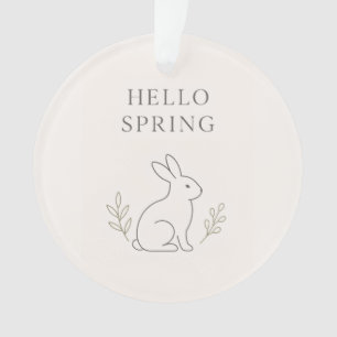 Ornamento Olá Arte Minimalista de Coelho da Primavera