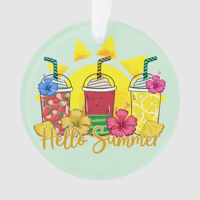 Ornamento Olá Summer Vibrant Tropical Fruta Smoothie (Frente)