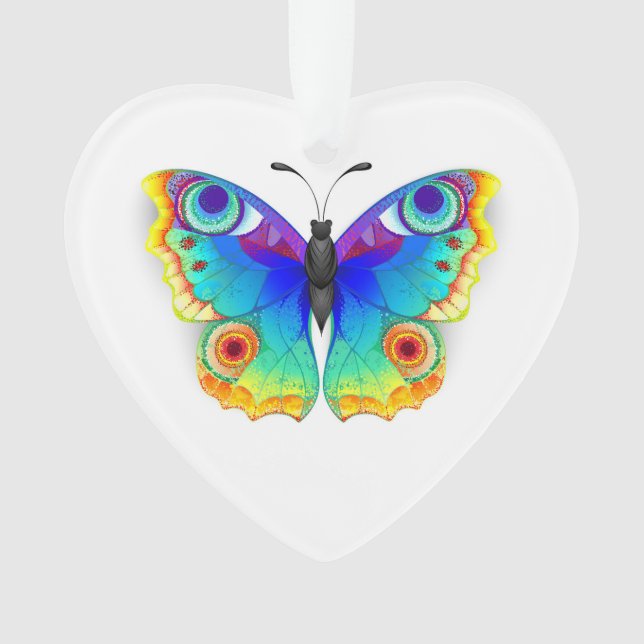 Ornamento Olho Peacock da Borboleta Arco-Íris (Frente)