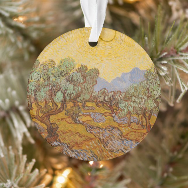 Ornamento Oliveiras de Van Gogh Sol Amarelo Céu (Árvore)