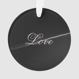 Ornamento Onda de Amor de Casamento Caligrafia Cinza Escuro