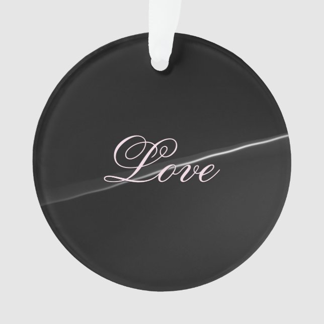 Ornamento Onda de Amor de Casamento Caligrafia Cinza Escuro  (Frente)
