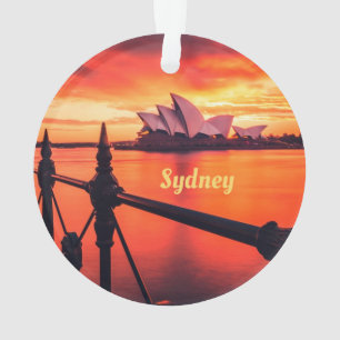 Ornamento Ópera de Sydney Austrália Orange Sky