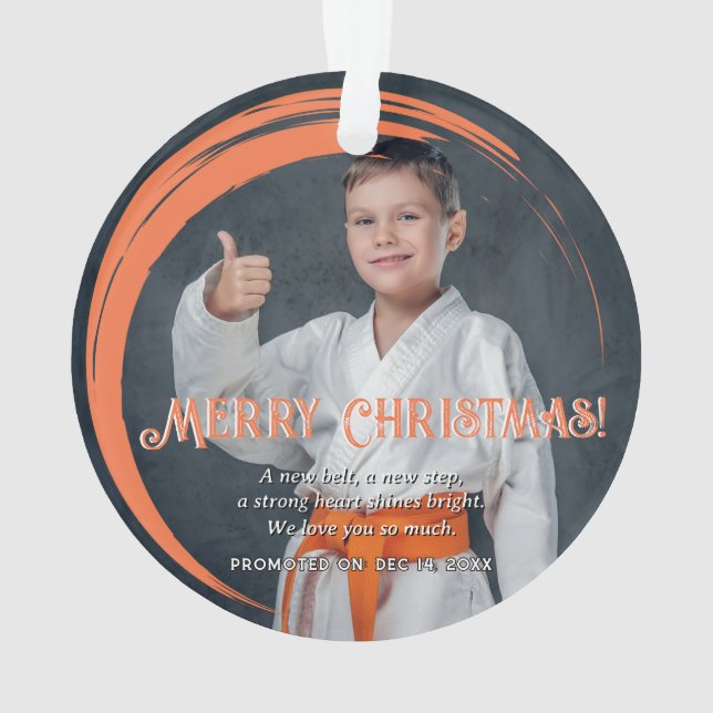 Ornamento Orange Belt Judo Promotion Christmas Ornament  (Verso)