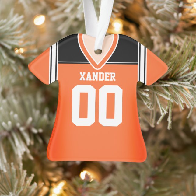 Ornamento Orange/Black/White Football Jersey (Árvore)