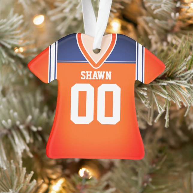 Ornamento Orange/Blue/White Football Jersey (Árvore)