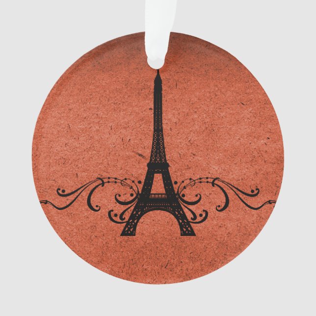 Ornamento Orange Vintage French Flourish (Frente)
