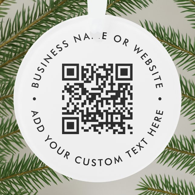 Ornamento Orçamento Simples e Limpo do Código QR (Modern promotional ornament with editable QR code and company name for professional branding)