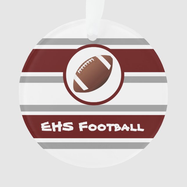 Ornamento Organização de Futebol Personalizada Maroon e Silv (Frente)