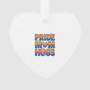 Ornamento Orgulho Mãe Abraços Arco-Íris Vintage Desenho Veto