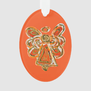 Ornamento Ornações Pendentes do Anjo do Guardião Laranja