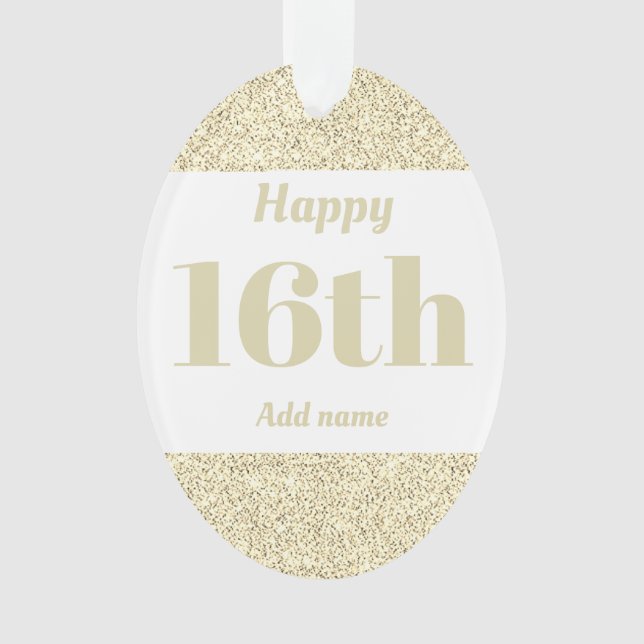 Ornamento Ornament de presente de aniversário personalizado  (Frente)