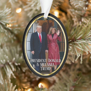 Ornamento Ornament do Presidente Donald Trump & Melania 2021