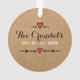 Ornamento Ornament Pink Heart Arrows - Casamento -
