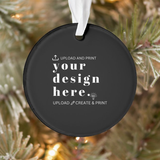 Ornamento Ornament Seu Design Upload Acrylic Round (Árvore)