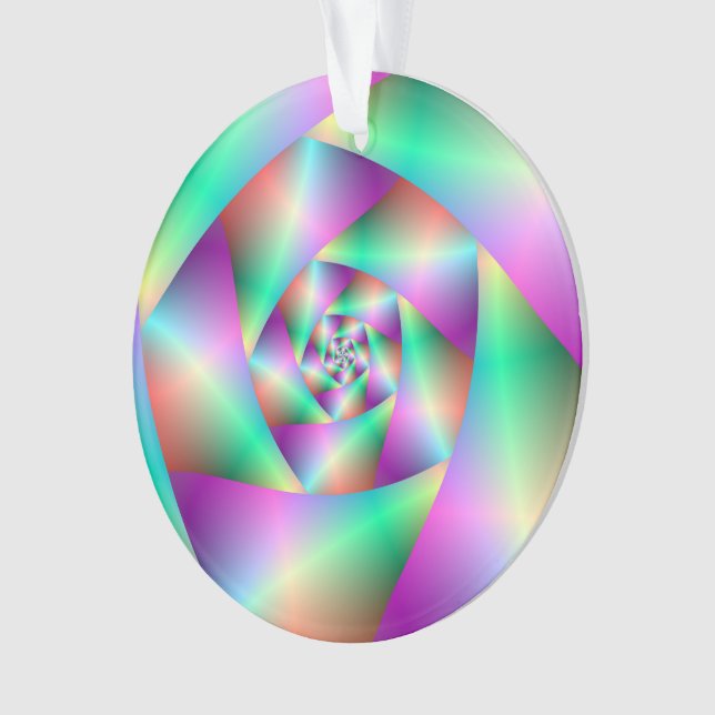 Ornamento Ornament Spiral em Turquesa e Rosa (Frente)