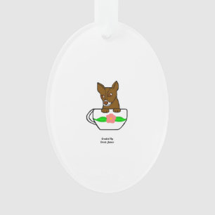Ornamento Ornament Teacup Chihuahua Oval