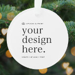 Ornamento Ornament Your Design Upload Acrylic Round<br><div class="desc">An easy to use custom template which allows you to upload your own artwork from your device! Customise further in Zazzle with images and text or upload any artwork file (like your own creation from Photoshop or Canva)! Possibilities are endless for any purpose or need from personal, business or special...</div>