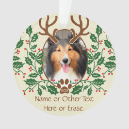 Ornamento Os Antlers do Natal para o cão/gato personalizam a