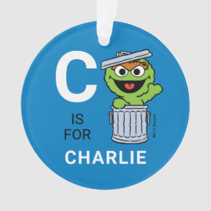 Ornamento Oscar, o Grouch   Nome Personalizado com Foto