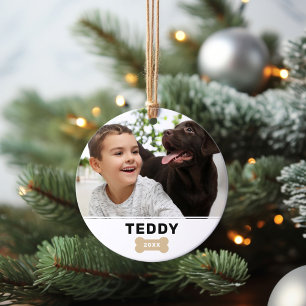 Ornamento Osso de Cachorro Moderno Nome Personalizado da Nin